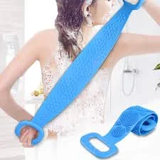 Slcone Back Scrubber Bath Belt DoubleSded Massage Body Wash Brush Shower Exfolatng Belt